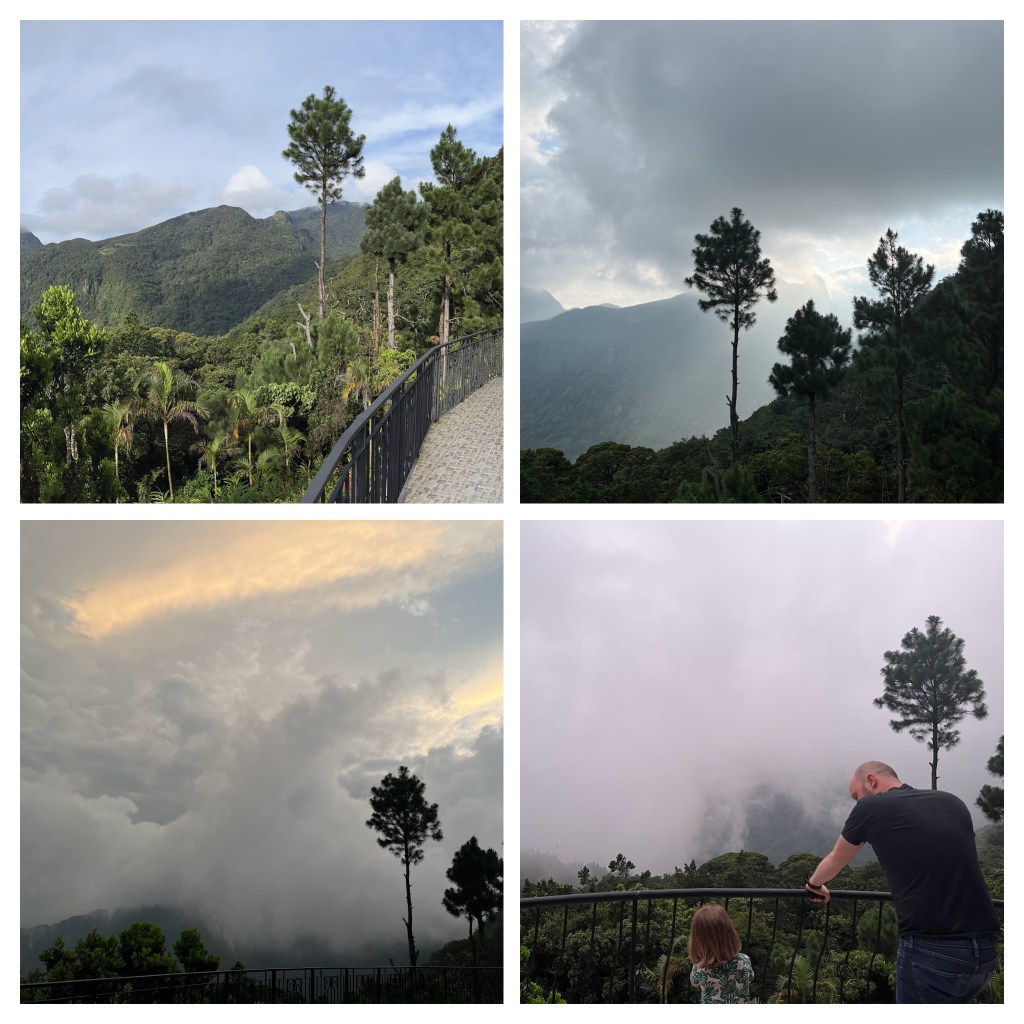 collage of mountain views with clouds